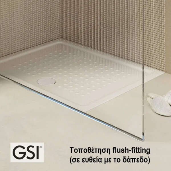 Γωνιακή Ντουσιέρα GSI 80x80x4,5 εκ. SLIM - Image 2