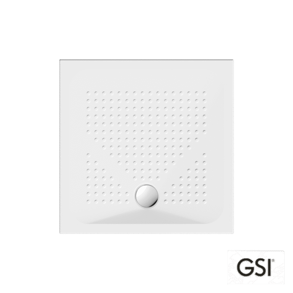 Ντουζιέρα Πορσελάνης Τετράγωνη 90x90 h.4 antislip Φ90 GSI White