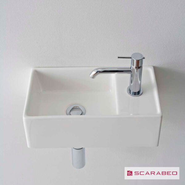 Νιπτήρας Πορσελάνης 41x23 (1 οπή) Scarabeo White
