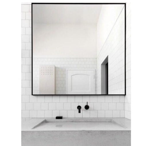 Καθρέπτης μπάνιου τοίχου τετράγωνος 70x70/80x80/90x90 με μαύρο περίγραμμα βαφή
