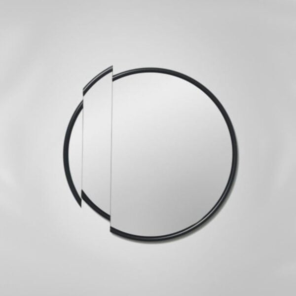 Καθρέπτης μπάνιου τοίχου στρογγυλός Φ70 με μαύρο περίγραμμα βαφή