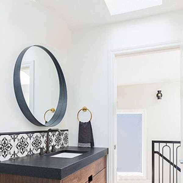 Καθρέπτης μπάνιου στρογγυλός Φ60 με χαλύβδινη λάμα