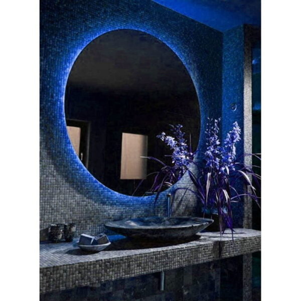 LED bathroom mirror round Φ60 with RGB lighting