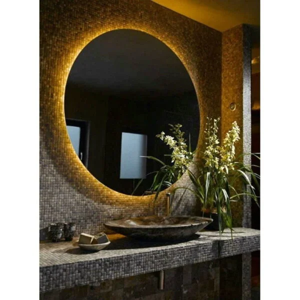 LED bathroom mirror round Φ60 with RGB lighting