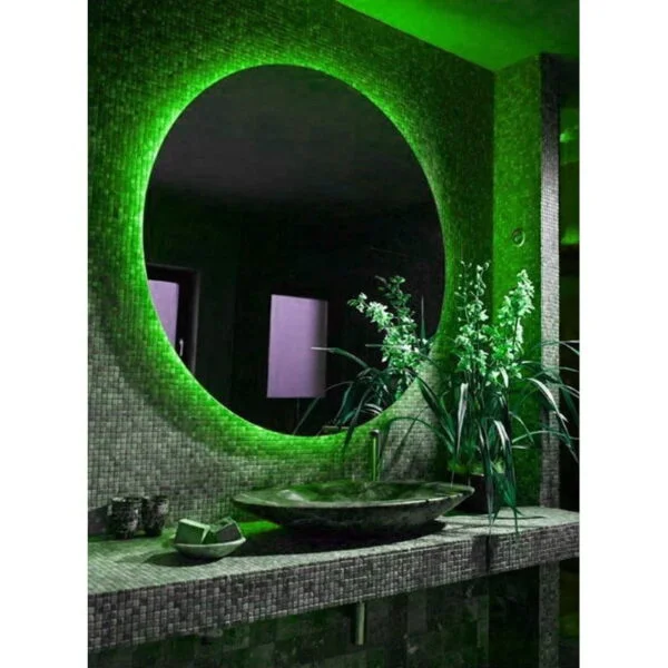 LED bathroom mirror round Φ60 with RGB lighting