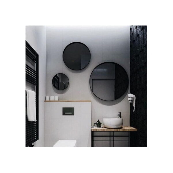 Σύνθεση καθρεπτών μπάνιου τοίχου από μέταλλο σε μαύρο χρώμα σετ 3 τεμαχίων