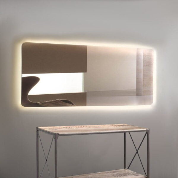 Mirror 50x160 rounded corners with LED lighting all around