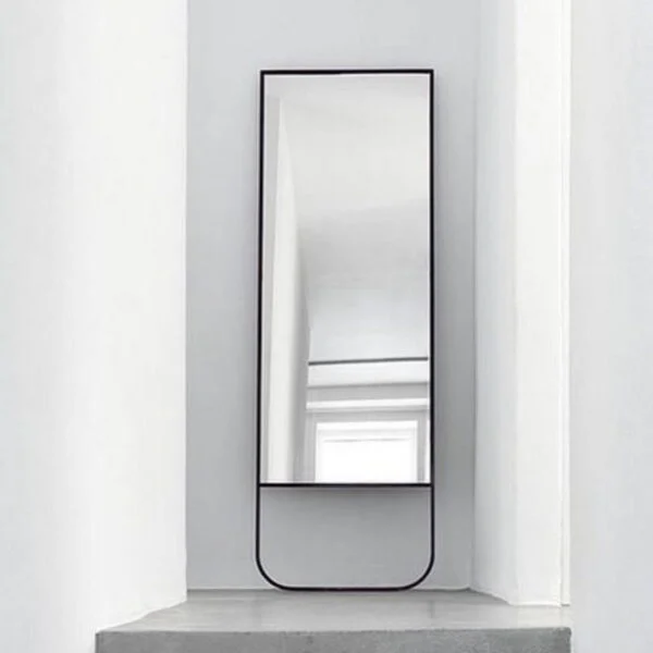 Full length mirror with metal