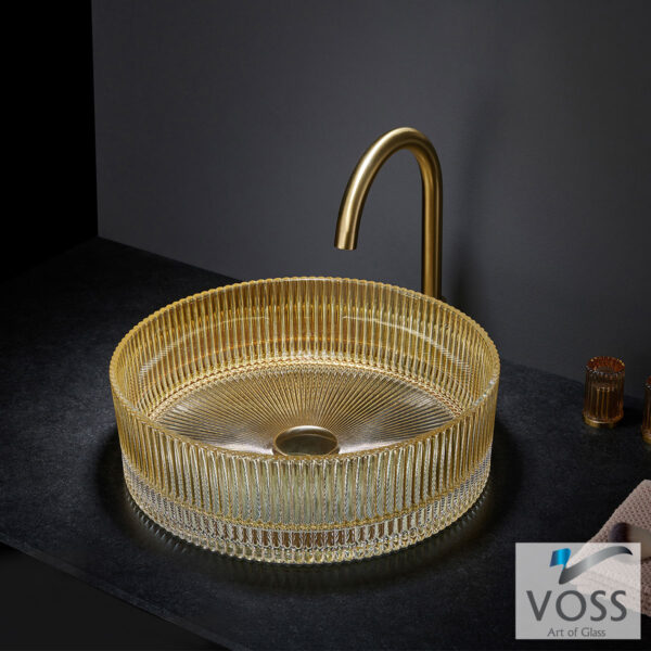 Νιπτήρας Γυάλινος Φ40 Voss GLass Gold