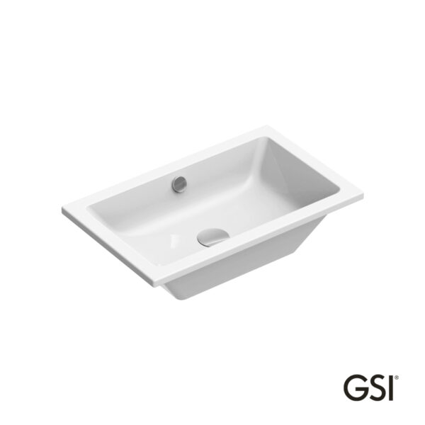 Νιπτήρας Πορσελάνης Kube 60x37 Υποκαθήμενος, GSI