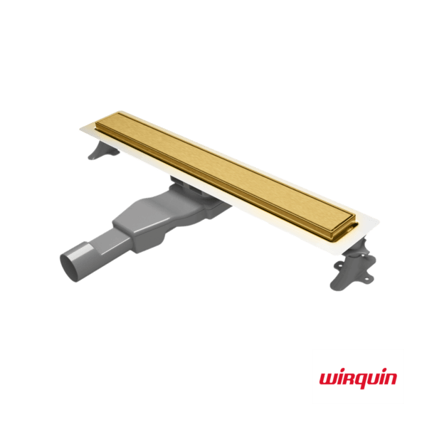 SHOWER CHANNEL FLAT LINEAR 60cm WIRQUIN INOX PVD BRUSHED GOLD