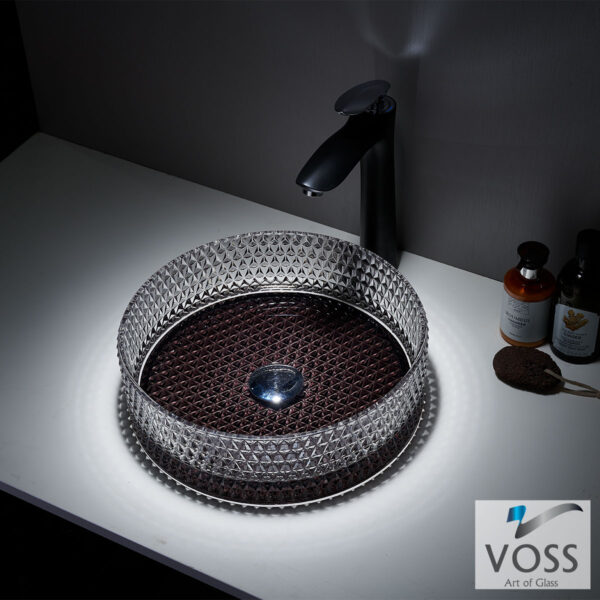 Νιπτήρας Γυάλινος Φ40 Voss GLass Black
