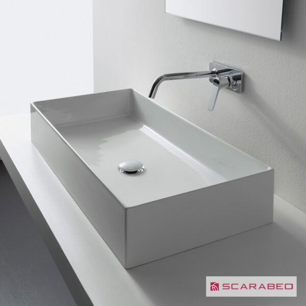 Νιπτήρας Πορσελάνης 80x40 Scarabeo White