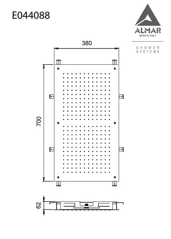 Κεφαλή ντους οροφής εντοιχισμού 70x38 Inox chrome - Image 2