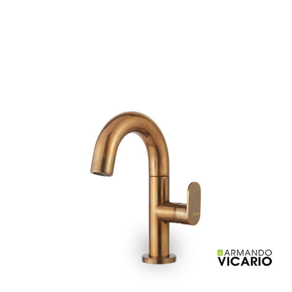 Μπαταρία νιπτήρος θερμομικτική SLIM με βαλβίδα clic-clac VICARIO Ιταλίας natural brass