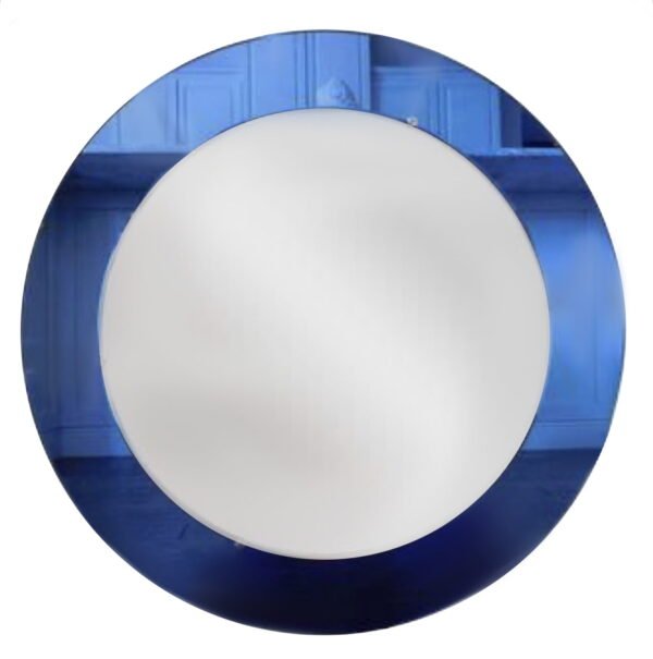 Bathroom-wall mirror round Φ70/Φ80/Φ90 with blue mirror crystal