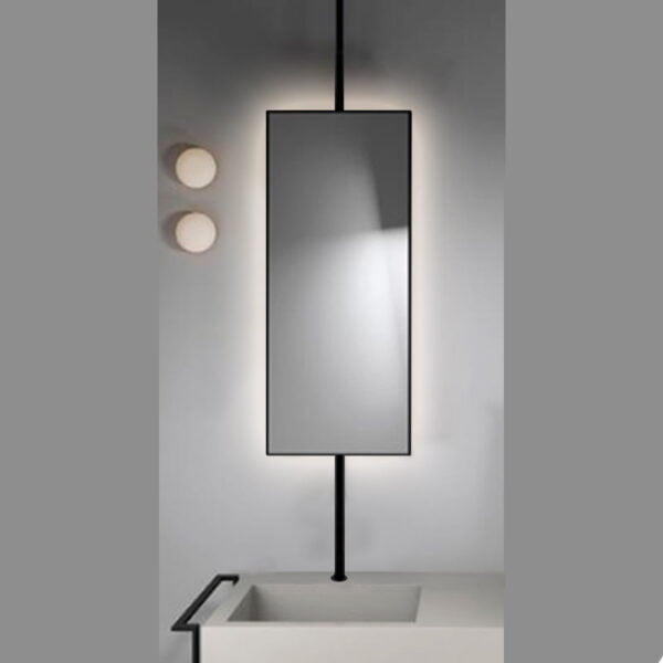 Metal bathroom mirror 45x90 rotating with LED