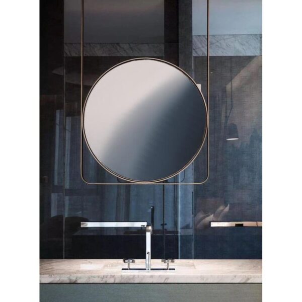 Καθρέπτης μπάνιου τοίχου στρογγυλός Φ60/Φ70/Φ80 με χρυσή λάμα χάλυβα
