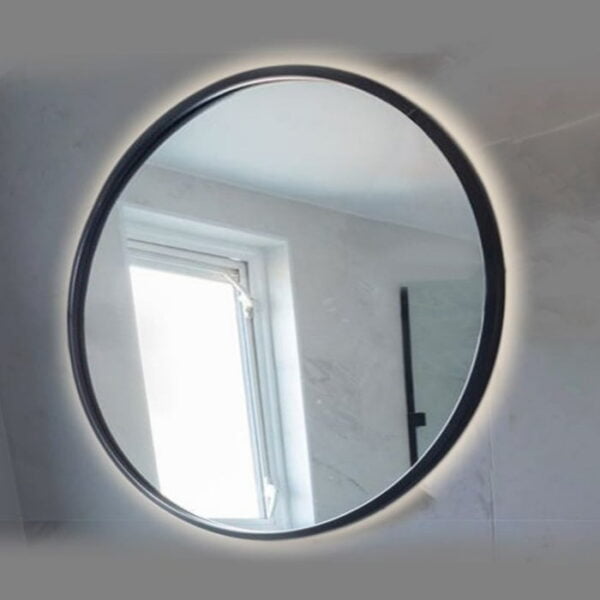 Καθρέπτης στρογγυλός με στρογγυλή λάμα χάλυβα με led day light