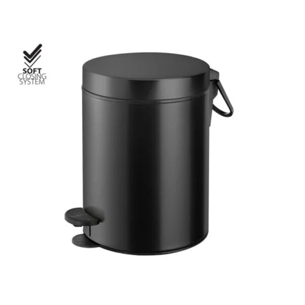 Χαρτοδοχείο black mat 3L στρογγυλό sanco e-fontana