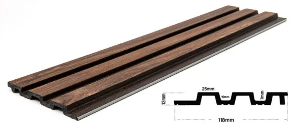 Πηχάκια 3D για επένδυση τοίχου 0,122x0,12x2,90 WALNUT/DARK BROWN