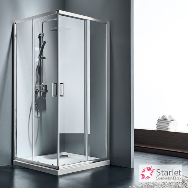 Καμπίνα ντουζιέρας Γωνιακής Εισόδου Corner Entry, Starlet Clear Chrome